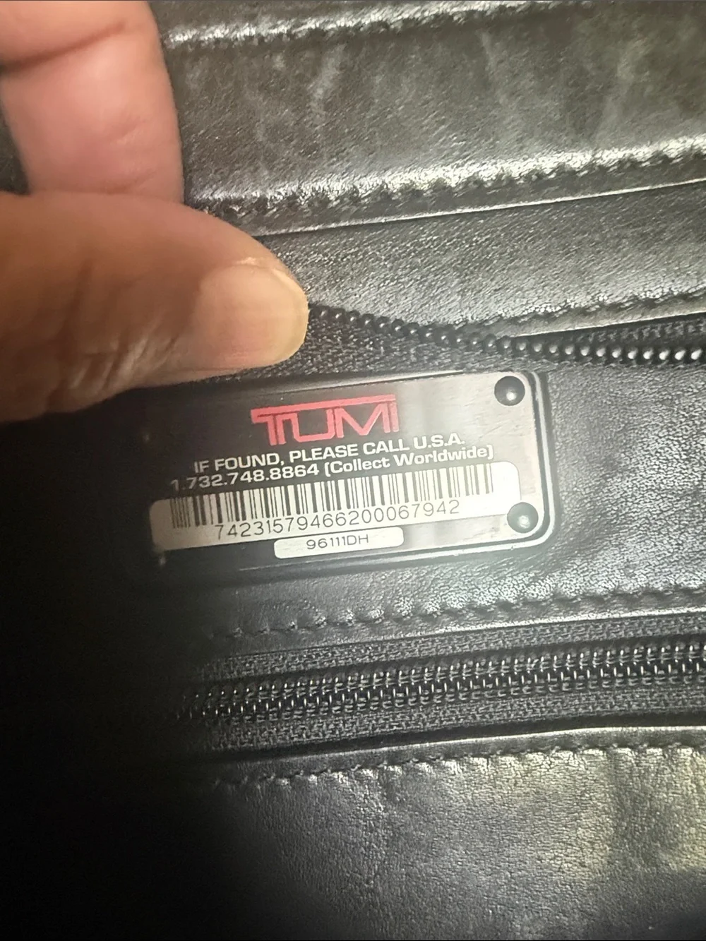Tumi Alpha Leather Laptop Briefcase, pre-loved